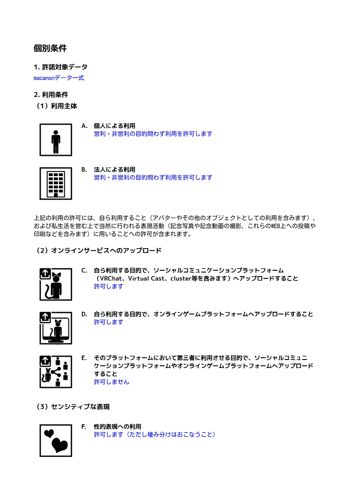 macanon利用規約 日本語 7ページ目
